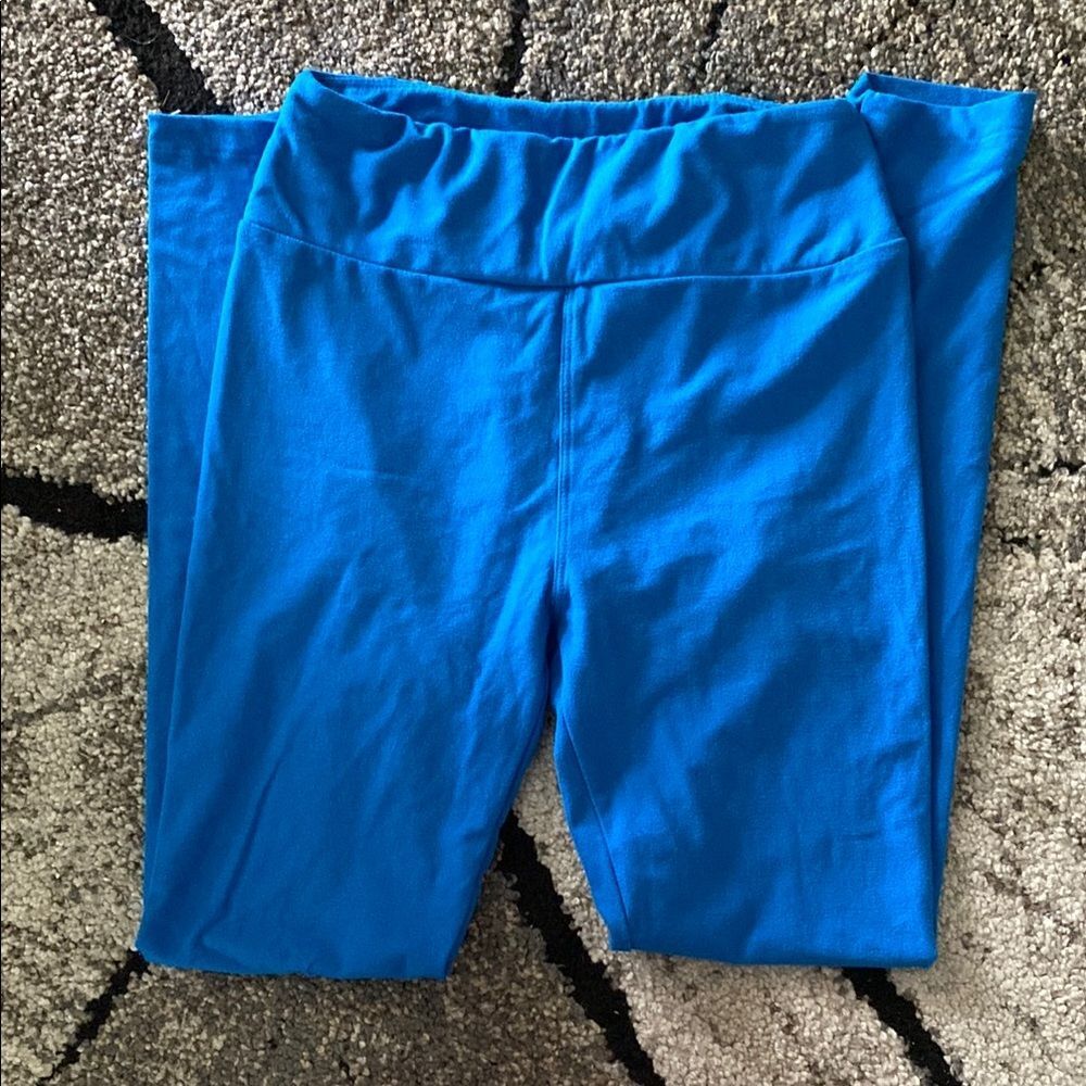 LuLaRoe Vibrant Blue Leggings OS